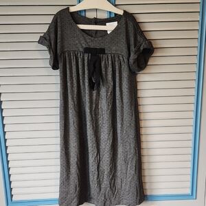 Jacadi Paris Charcoal Polka Dot Bow Detail Dress